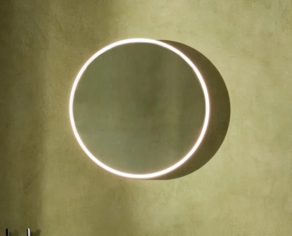 HIB Spirit 60cm Round Ghost LED Mirror with Charging Socket, USB & Demister