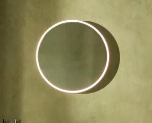 HIB Spirit 60cm Round Ghost LED Mirror with Charging Socket, USB & Demister