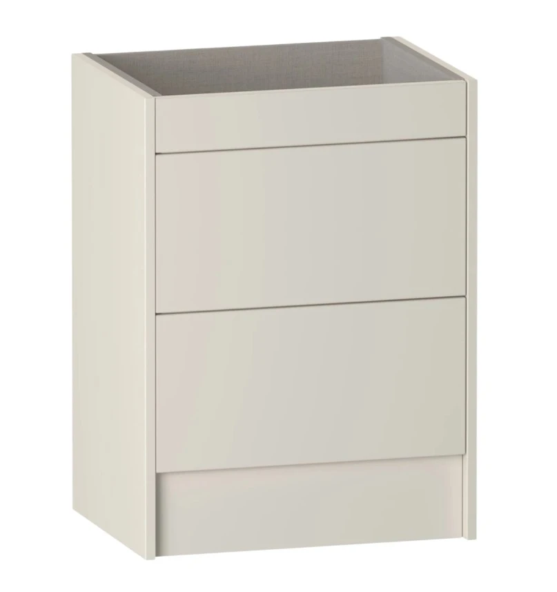 Brecon Floor Standing Vanity Unit 600 Two Drawer Standard - Cashmere Cream