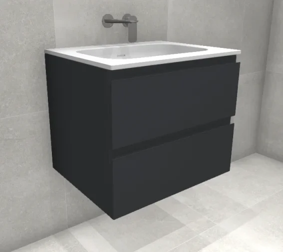Faeber Mode 60 Basin Unit 2 Drawer Unit  Railings No.31 Matt product image - Image 1