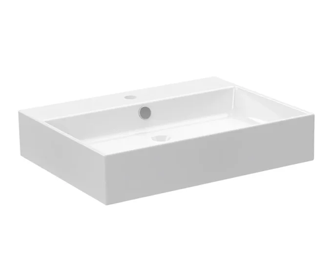 Calypso Memphis Ceramic Vanity Basin 600 Slim White product image - Image 1