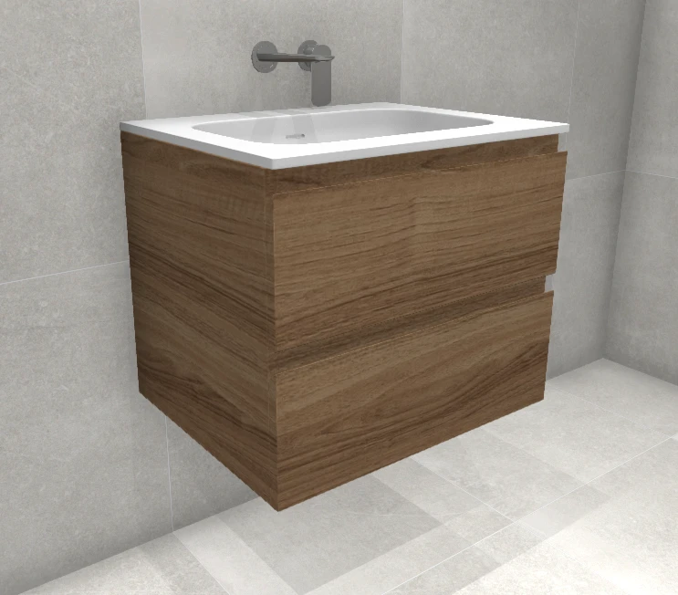 Faeber Mode 60 Basin Unit 2 Drawer Unit  Smooth Walnut