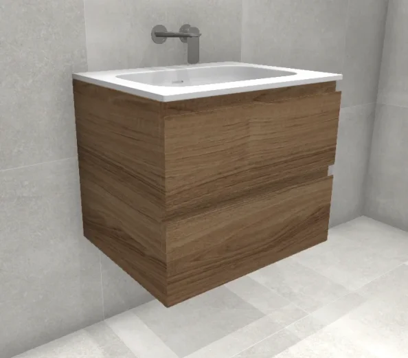 Faeber Mode 60 Basin Unit 2 Drawer Unit  Smooth Walnut product image - Image 1