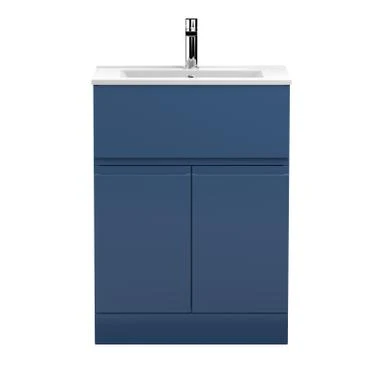 Hudson Reed 600 F/s 2-door/drawer Unit & Basin 2 Satin Blue