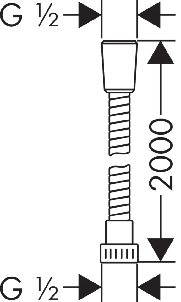Hansgrohe Metaflex C Shower Hose 2000mmchrome detail view - Image 3