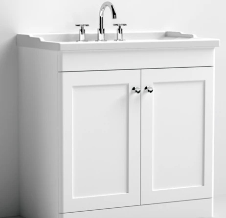 Nuie 800 F/s 2-door Unit & Basin 3th Satin White