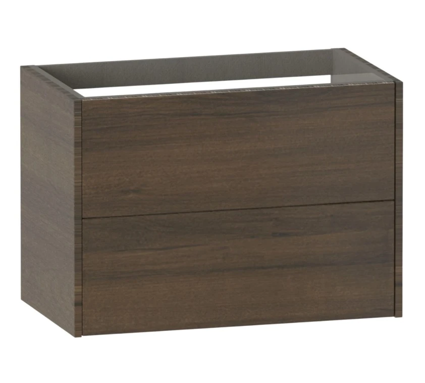 Calypso Brecon Wall Hung Vanity Unit 800 Two Drawer Standard - Persian Walnut