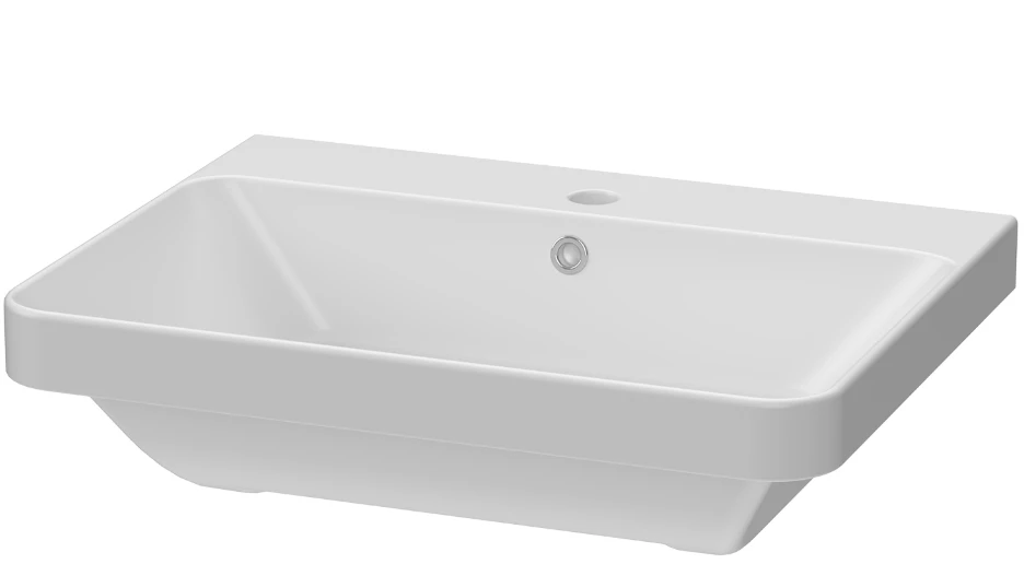 Calypso Ambra Ceramic Vanity Basin 600 White 1TH