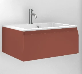 Faeber Mode 60 Basin Unit 1 Drawer  Picture Gallery Red No.42 Matt