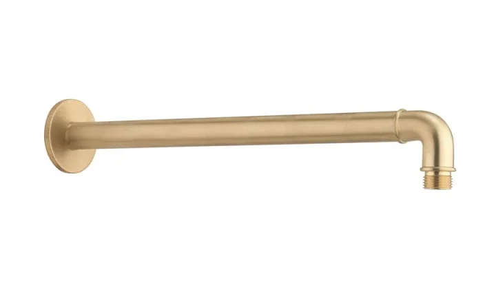Crosswater MPRO Industrial Shower Arm Brushed Brass Unlaquered detail view - Image 2