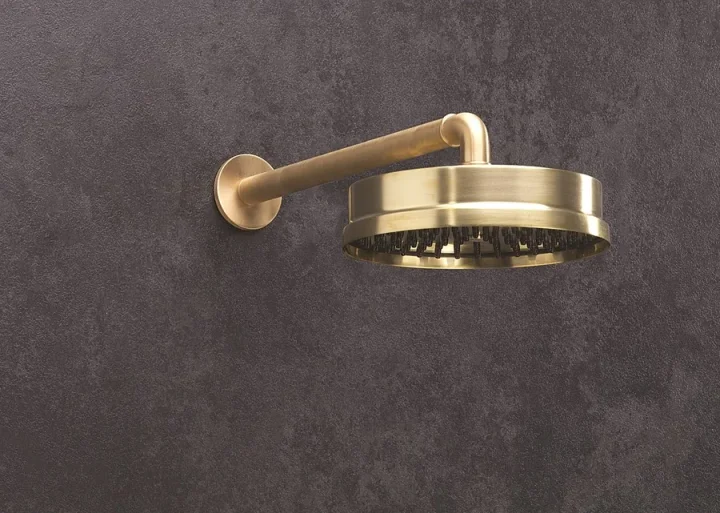 Crosswater MPRO Industrial Shower Arm Brushed Brass Unlaquered detail view - Image 3