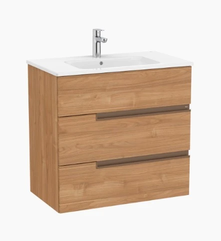 Roca Victoria-n Base Unit With 3 Drawers 800 X 460mm - Walnut