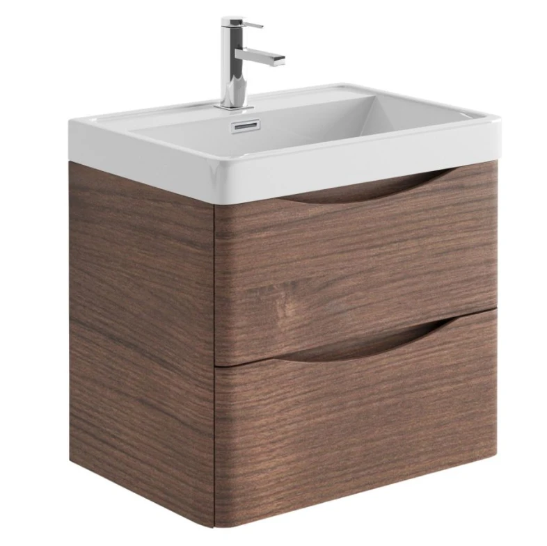 Cubico Envy 600mm Wall Mounted Vanity Unit Rosewood