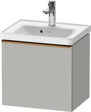 Duravit D-neo Vanity Unit Wall-mounted Concrete Grey Matt W/ Bronze Handle product image - Image 1
