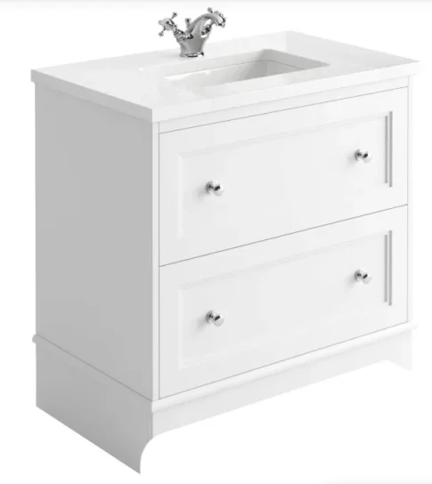Cubico Fairfax 800mm Vanity Unit Matt White product image - Image 1