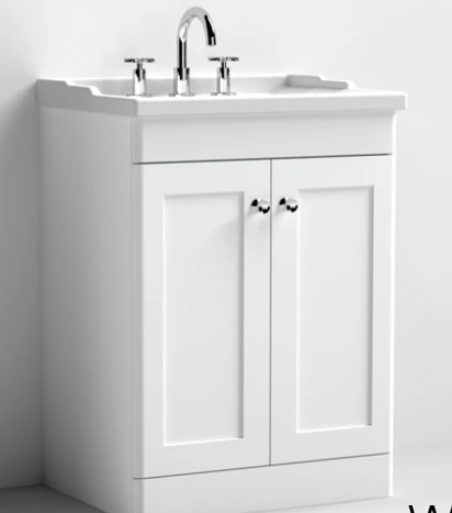 Nuie 600 F/s 2-door Unit & Basin 3th Satin White