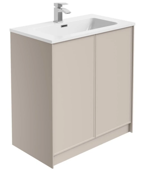 Cubico Kolton French Blush 800mm Floor Standing Vanity Unit With Basin Inc. Bottle Trap