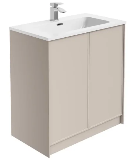Cubico Kolton French Blush 800mm Floor Standing Vanity Unit With Basin Inc. Bottle Trap product image - Image 1