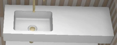 Faeber Infinite S1 Left Hand Offset Matte White Mini Box1100x400mm