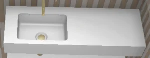 Faeber Infinite S1 Left Hand Offset Matte White Mini Box1100x400mm