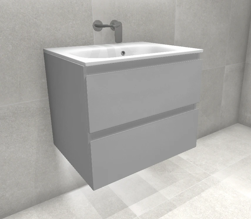 Faeber Mode 60 Basin Unit 2 Drawer Unit Ral 7047 Telegrey 4 Matt
