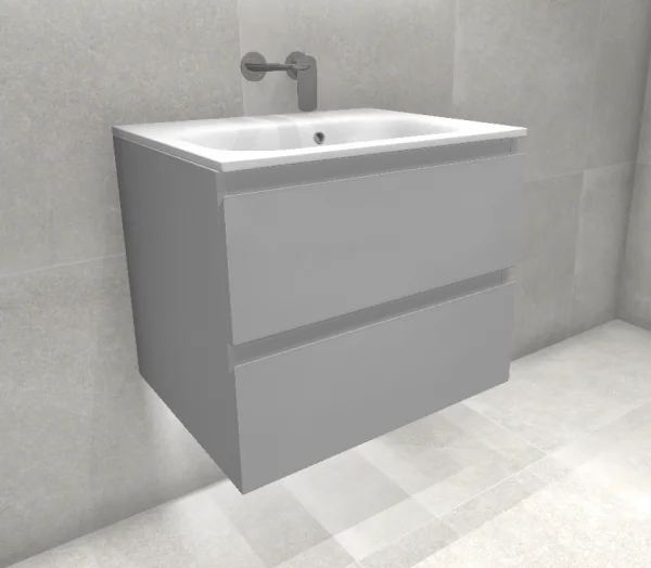 Faeber Mode 60 Basin Unit 2 Drawer Unit Ral 7047 Telegrey 4 Matt