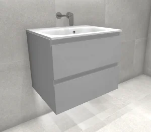 Faeber Mode 60 Basin Unit 2 Drawer Unit Ral 7047 Telegrey 4 Matt