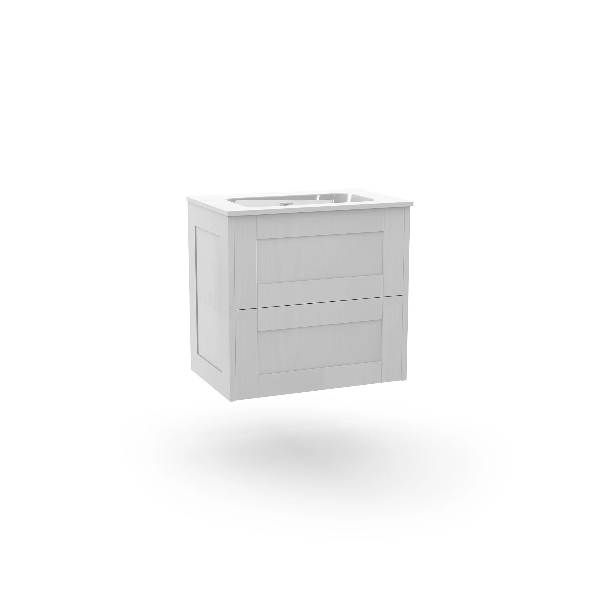 Calypso Chiltern 60cm 2 Drawer Vanity Unit Shaker Style - Contour Cashmere