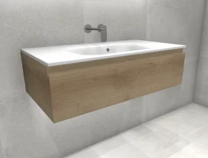 Faeber Mode 90 Basin Unit Slim Drawer Unit Light Slap Oak