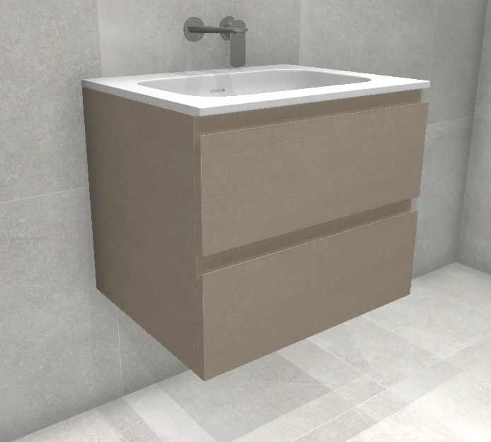 Faeber Mode 60 Basin Unit 2 Drawer Unit  Sand Linen