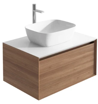 Cubico Soxy 600mm Wall Mounted Vanity Unit Natural Oak