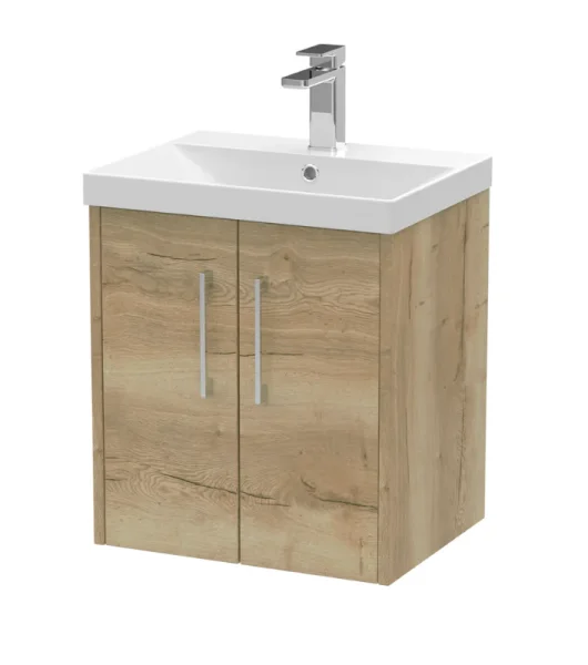 Hudson Reed 500 Wh 2-door Vanity & Basin 3 Bleached Oak