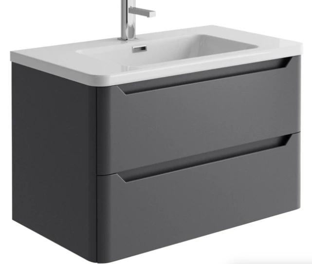 Cubico Eclipse Charcoal 800mm Wall Hung Vanity Unit