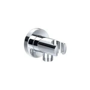 Pura Round Wall Shower Outlet with Handset Bracket Chrome