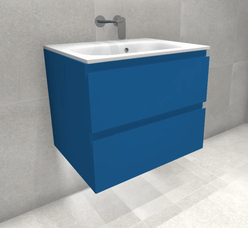 Faeber Mode 60 Basin Unit 2 Drawer Unit Ral 5015 Sky Blue Matt