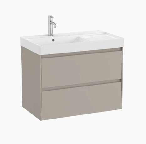 Roca Ona Vanity Unit 2 Drawer 800mm Lh - Matt Grey