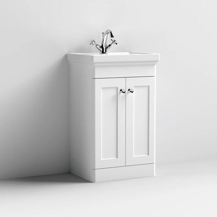 Nuie 500 F/s 2-door Unit & Basin 1th Satin White