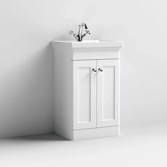 Nuie 500 F/s 2-door Unit & Basin 1th Satin White product image - Image 1
