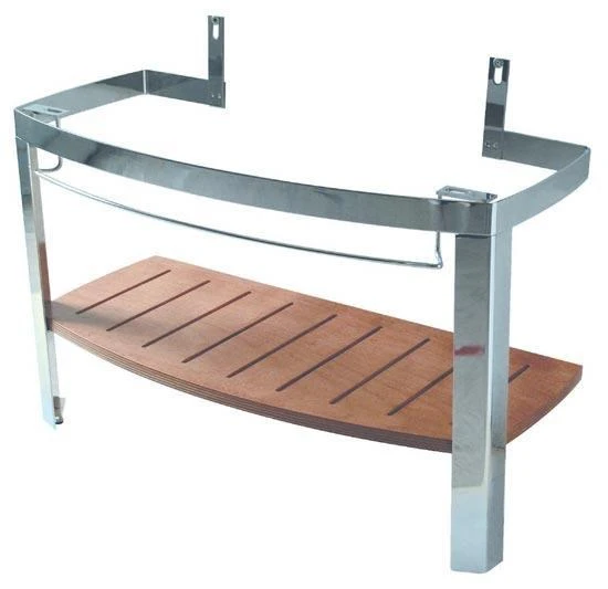 sa02 chrome stand for 70cm basin With Glass Shelf 