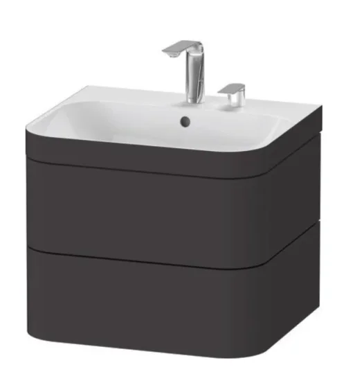 Duravit Hdp Van Unit, 2 Drawers 468x575x490mm, Graphite Supermatt product image - Image 1