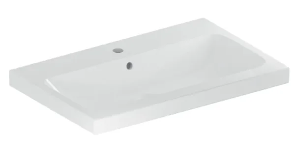 Geberit iCon 600mm 1 Tap Hole Vanity Basin w/ Overflow - White