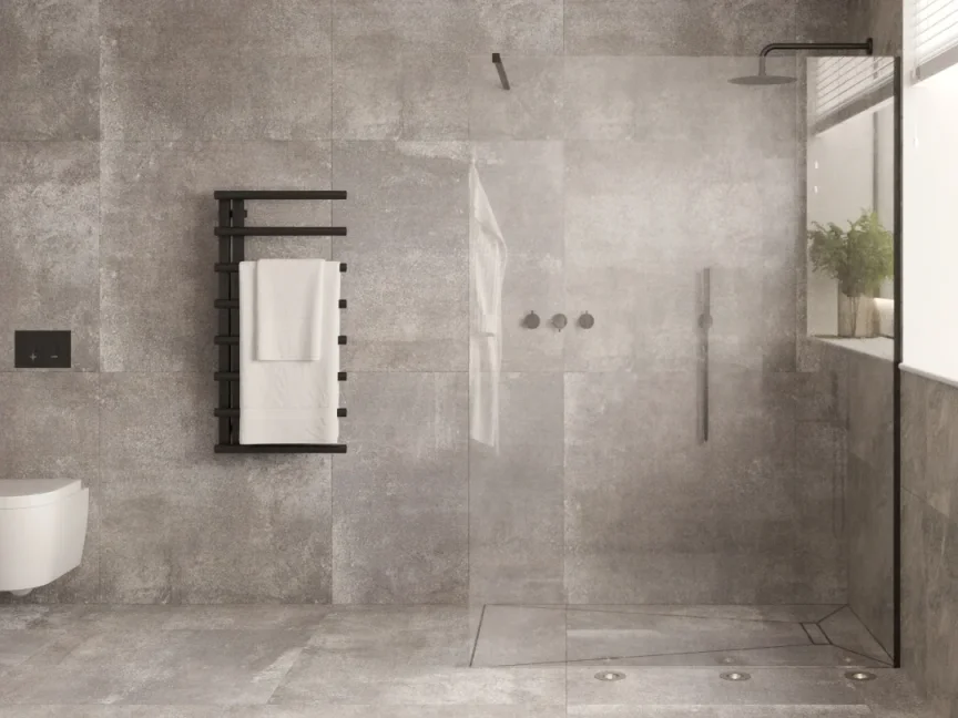 AVA Purity 1000 x 500mm Black Stainless Steel Towel Rail detail view - Image 6