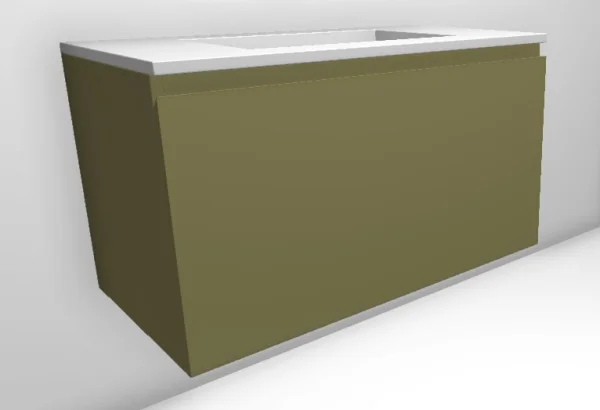 Faeber Mode 900mm 1 Drawer Basin Vanity Unit Ral 1035 Pearl Beige Matt with Basin