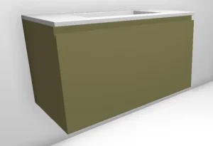Faeber Mode 900mm 1 Drawer Basin Vanity Unit Ral 1035 Pearl Beige Matt with Basin