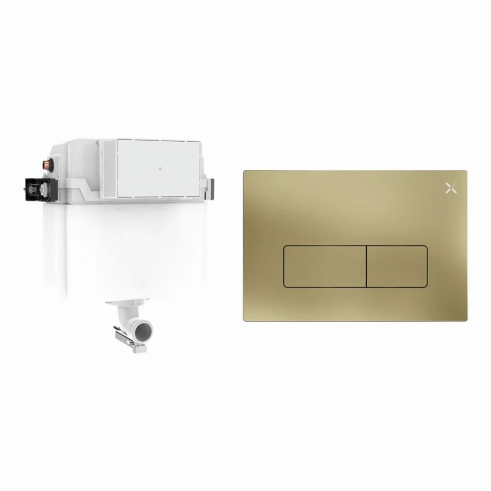 Crosswater Mpro Cistern Set 1 Brushed Brass product image - Image 1