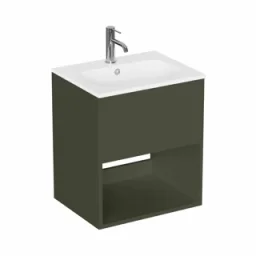 Britton Hackney Basin Unit 600mm Green Matt detail view - Image 2