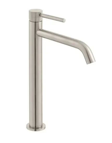 Vado Individual Origins Slimline Extended Mono Basin Mixer With Knurled Handle Brushed Nickel detail view - Image 2