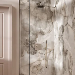 Crosswater Push Shower Set 1 Brushed Nickel 200mm