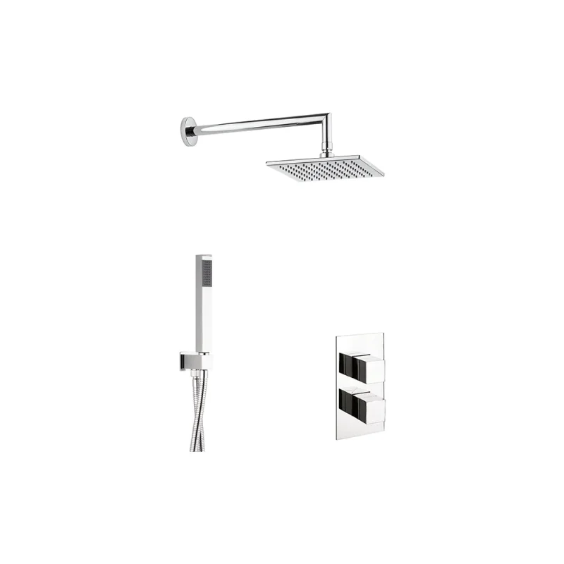 Crosswater One Box Showering Water Square Bundle Chrome detail view - Image 2