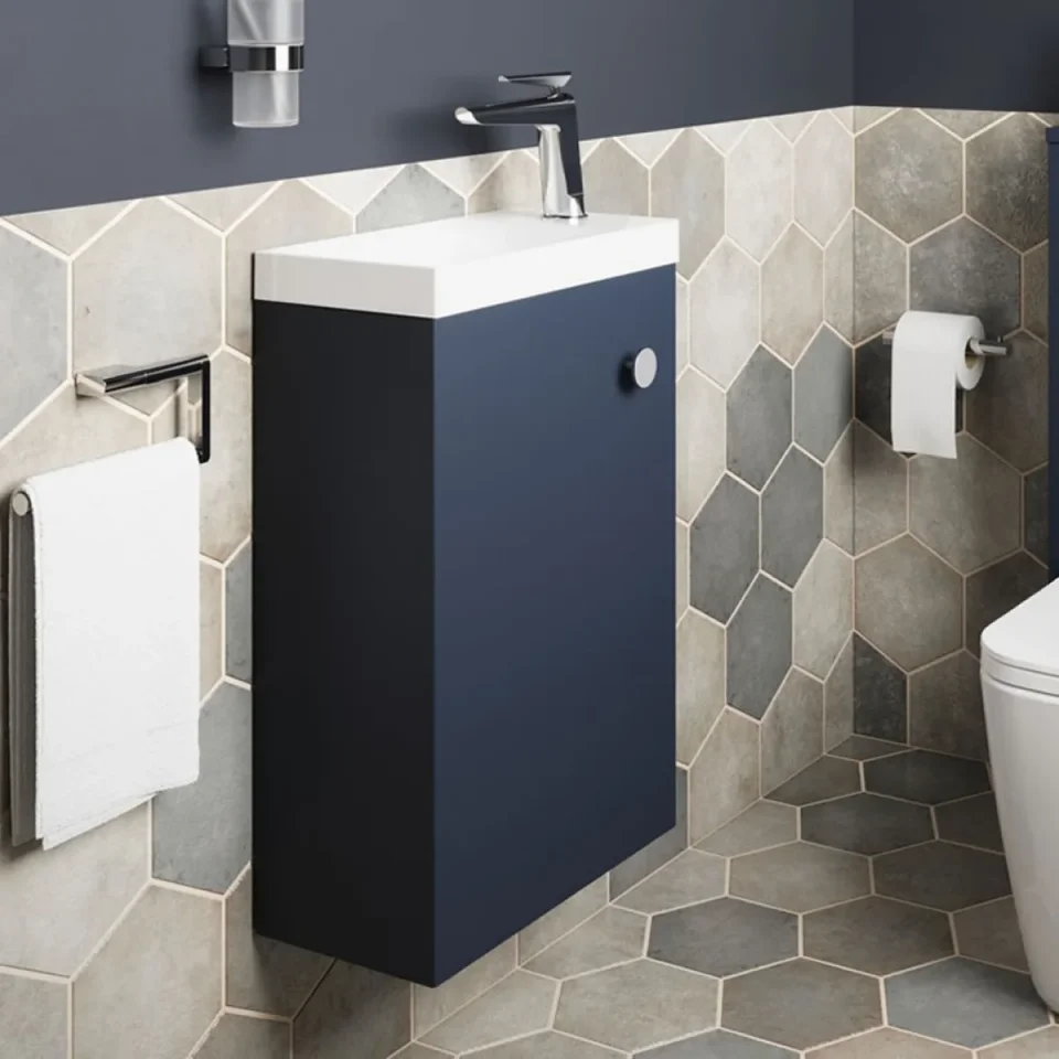 Crosswater Alo Cloakroom Unit 400 x 220mm Deep Indigo Blue product image - Image 1
